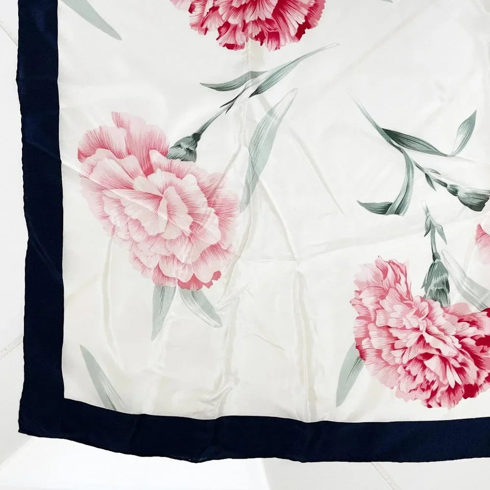 Hanae Mori Silk Scarf Shawl Floral Vintage
